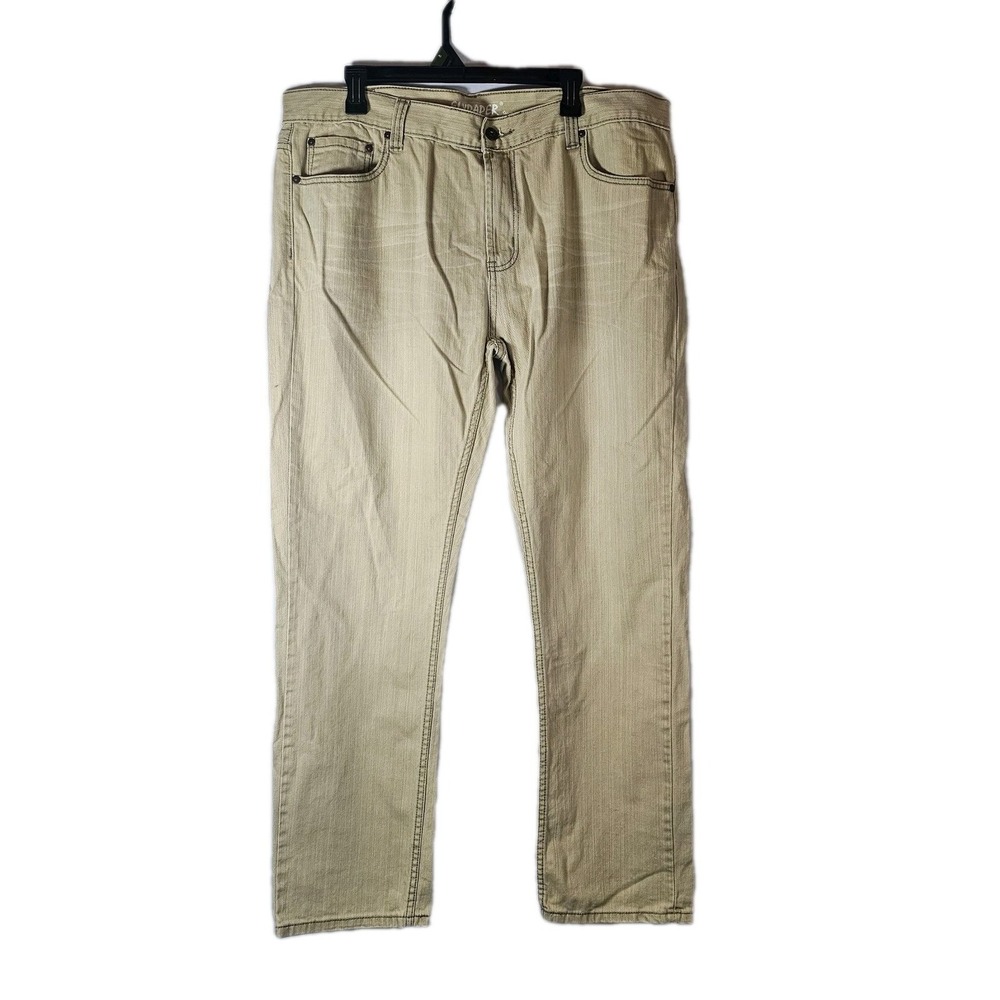 Flypaper Jeans Men's 40x32 Slim Beige Straight Leg Denim Pants 100% Cotton EUC‎